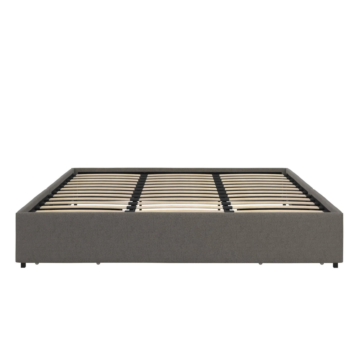 Gray Linen King Platform Bed with Storage C5562