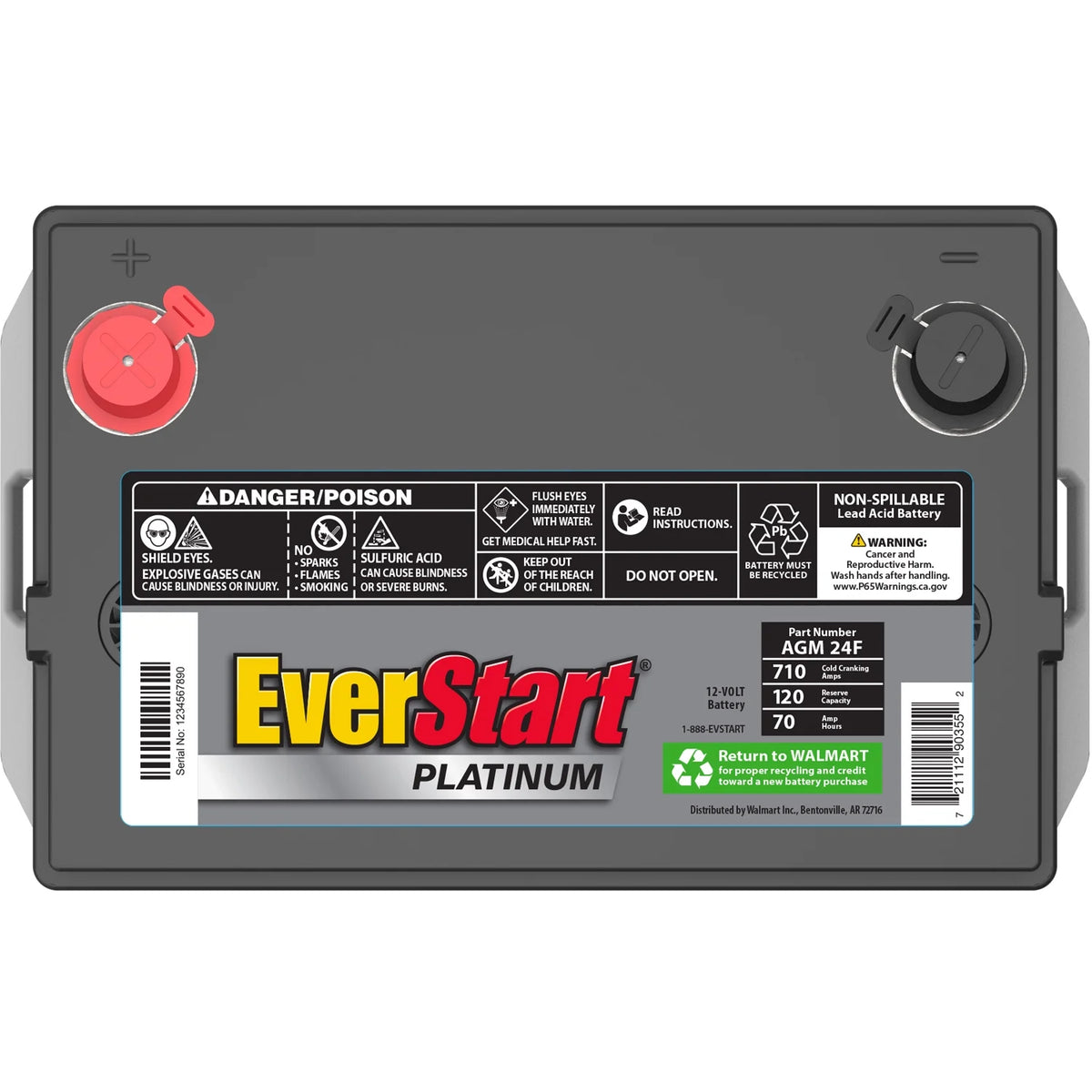 AGM Automotive Battery Group Size 24F 12 Volt 750 CCA B993