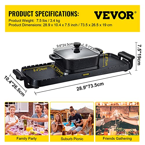 Electric Grill Hot Pot 2 in 1, Non-Stick Pan R9556