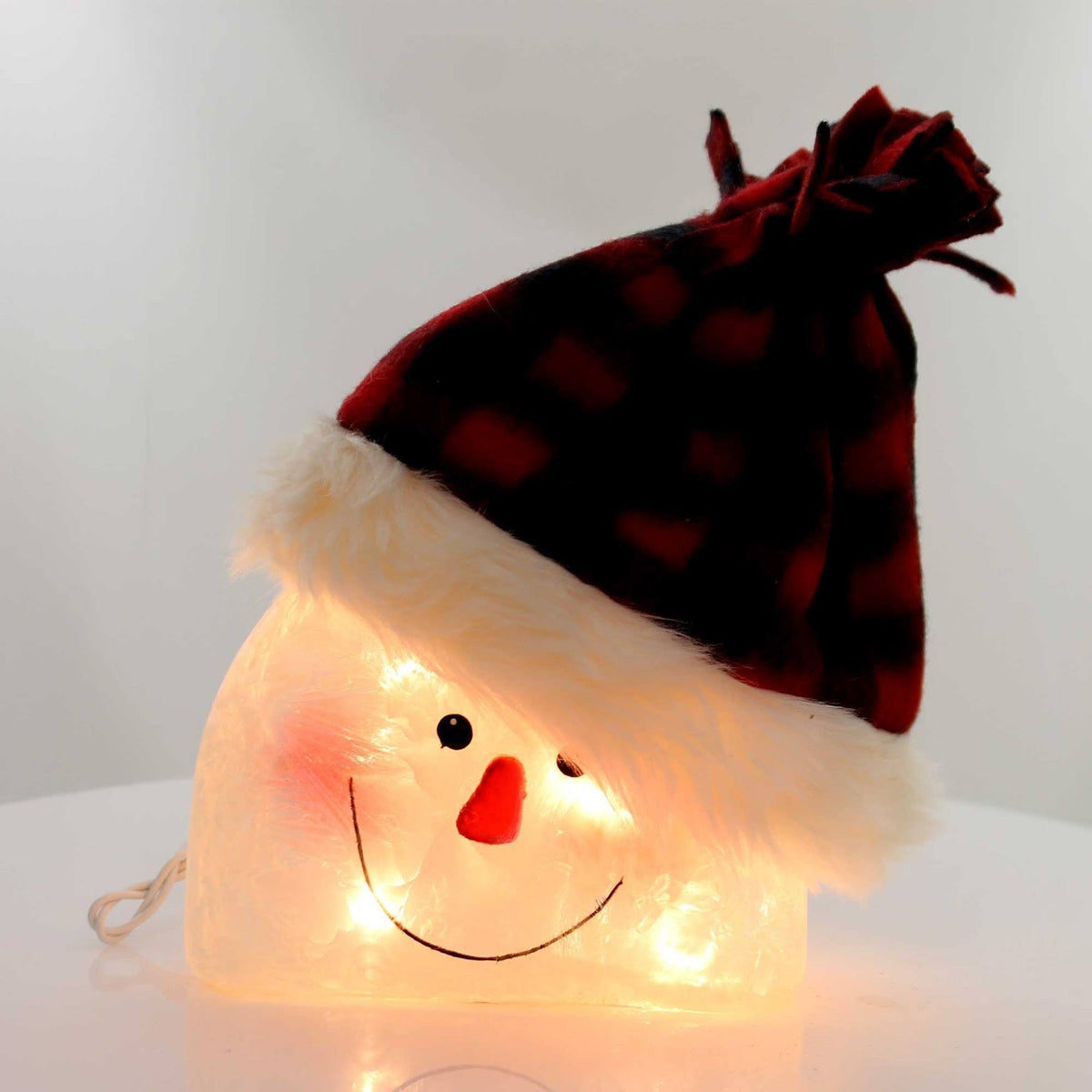 Lighted Snowman with Cap Glass T713671