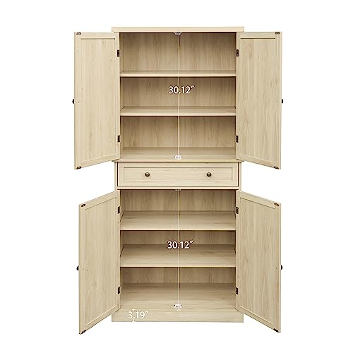 Charcoal Grey Pantry Cabinet with Wine Rack T285
