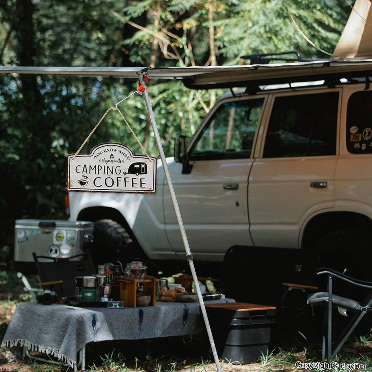 Camping Coffee Metal Sign 14 X 8 Inch D26846