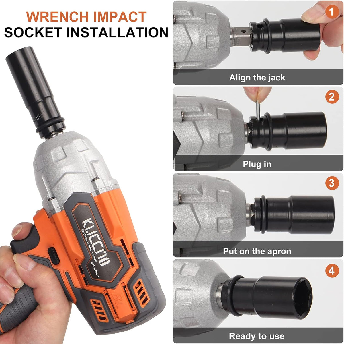 21V Cordless Impact Wrench Kit 4.0Ah Li-ion Battery P9040