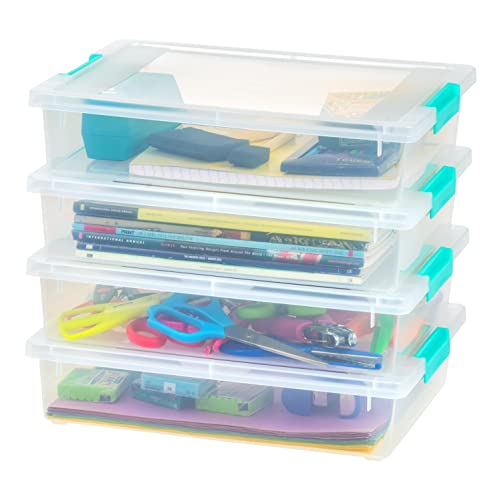 6 Qt. Clear Plastic Storage Bins with Lids, 4 Pack T762