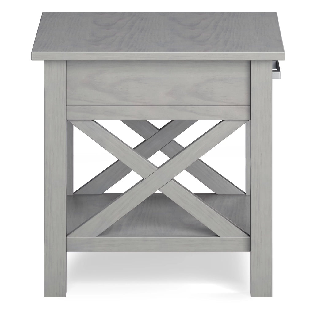 Fog Gray Square End Side Table E463662
