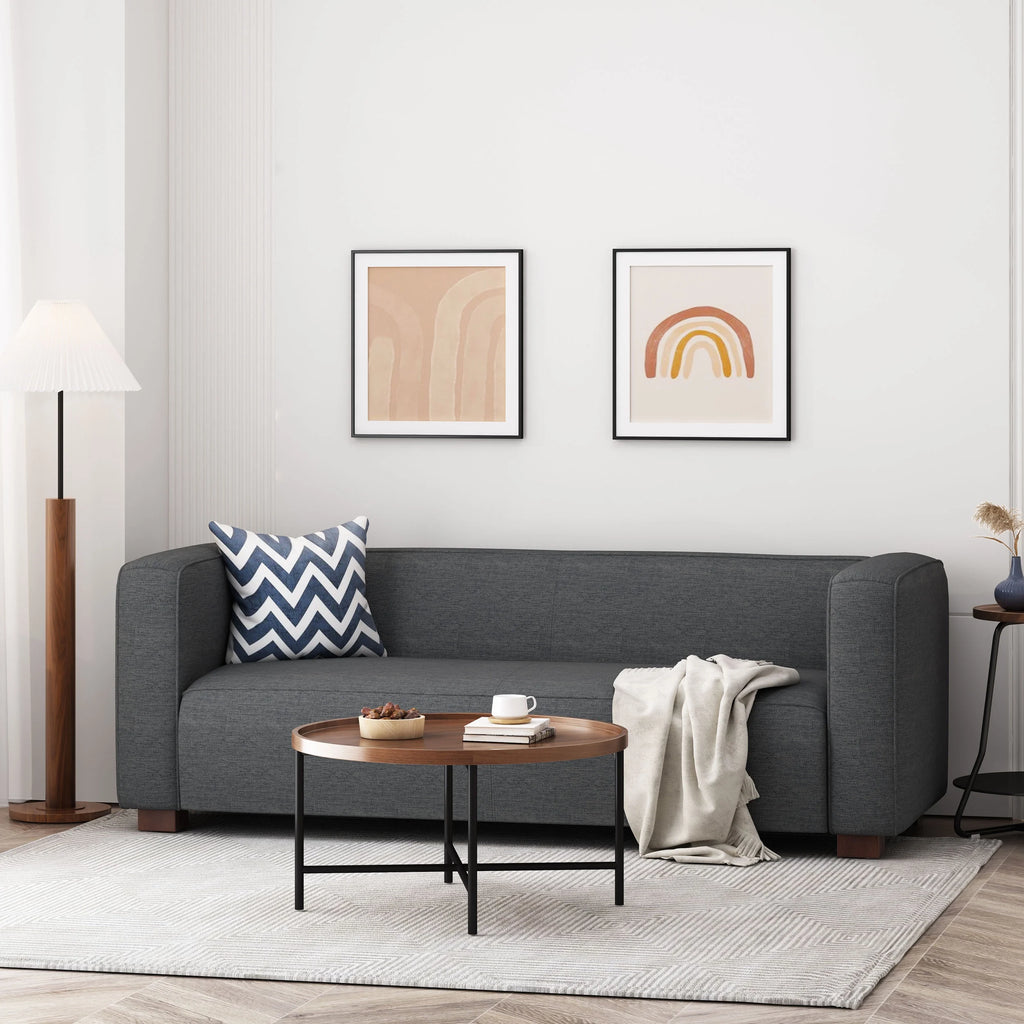 Charcoal Fabric Upholstered Loveseat W718888