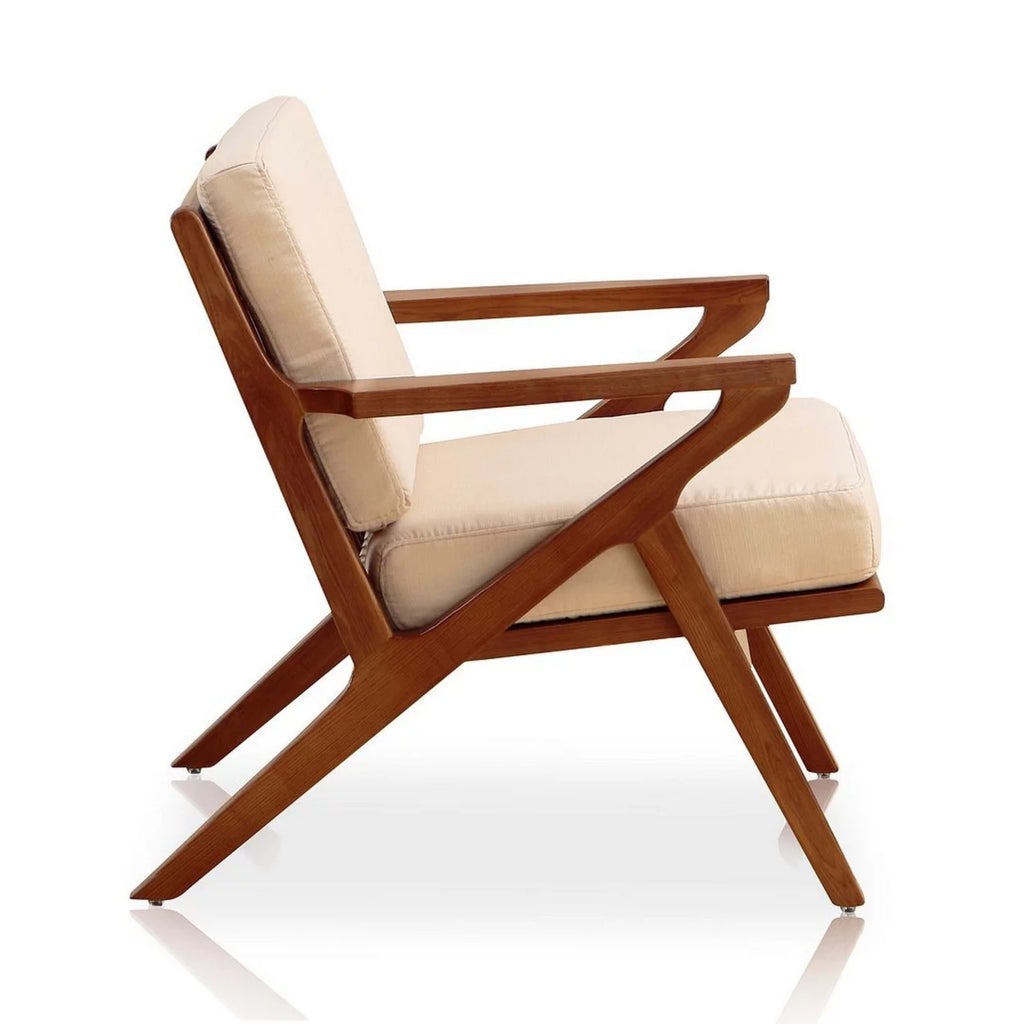 Cream and Amber Twill Weave Accent Chair P226