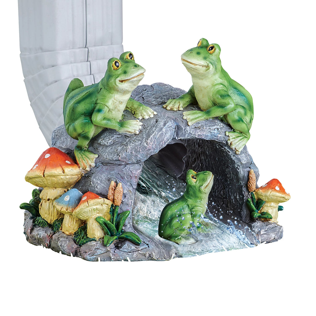Hand-Painted Frog Family Decorative Downspout Cover W481754