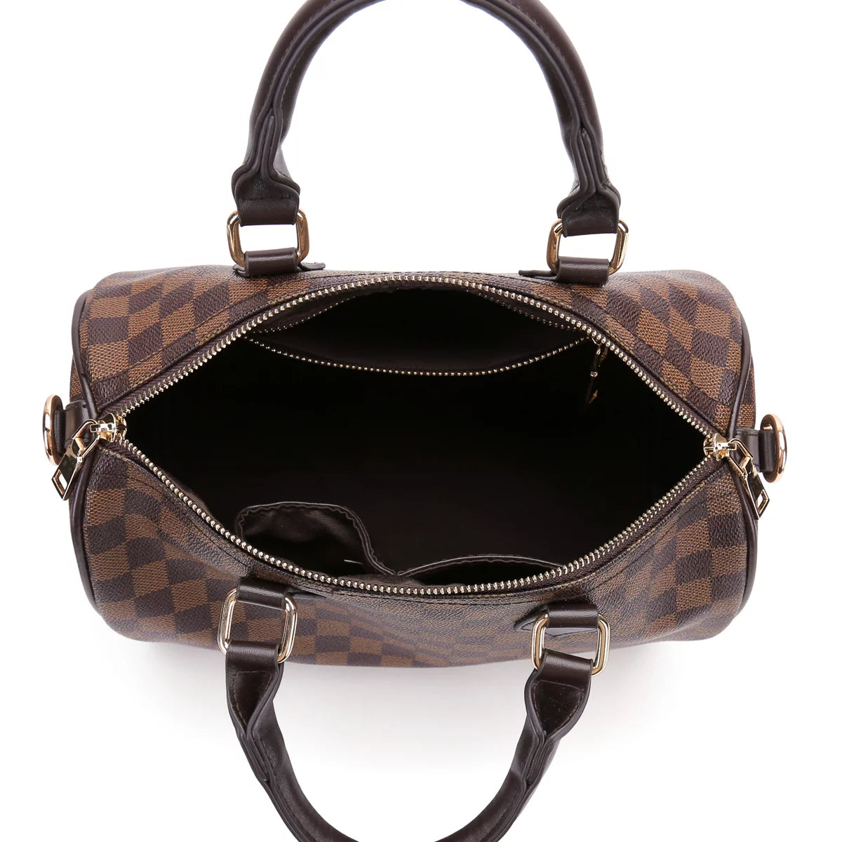 Checkered Crossbody Bag with Inner Pouch L1082