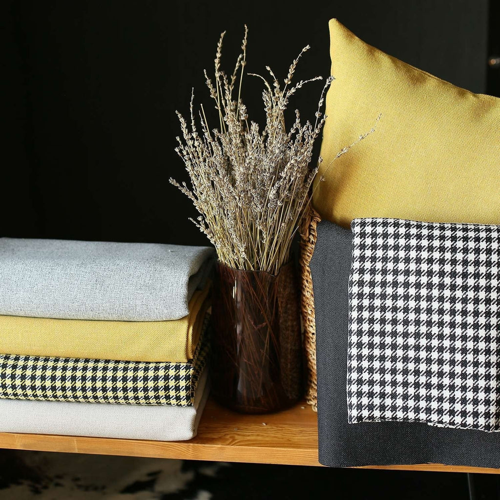 Set Of Two 20" X 12" Black And Yellow Geometric Polyester Lumbar Pillow M97614