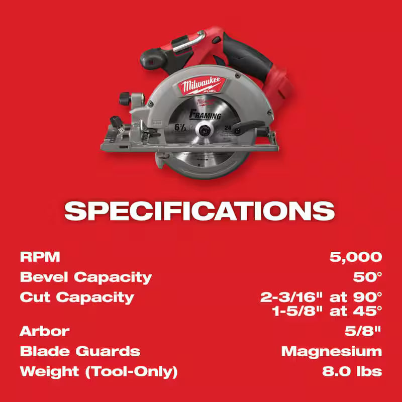 18V Brushless Cordless 6-1/2 in. Circular Saw W587058