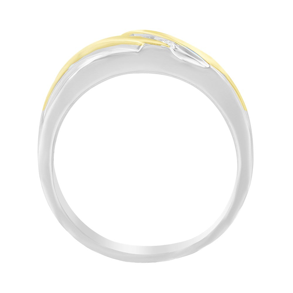 10k Two-Toned Gold Diamond 3-Stone Ring P54397