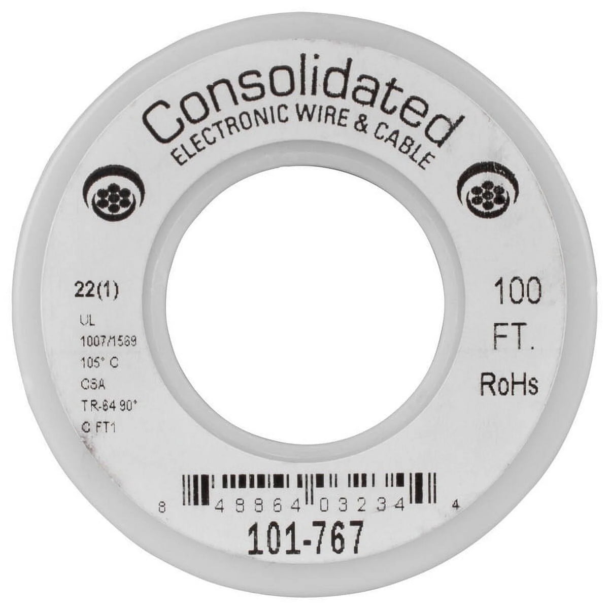 22 AWG Blue Solid Hook-Up Wire 100 ft. V9744