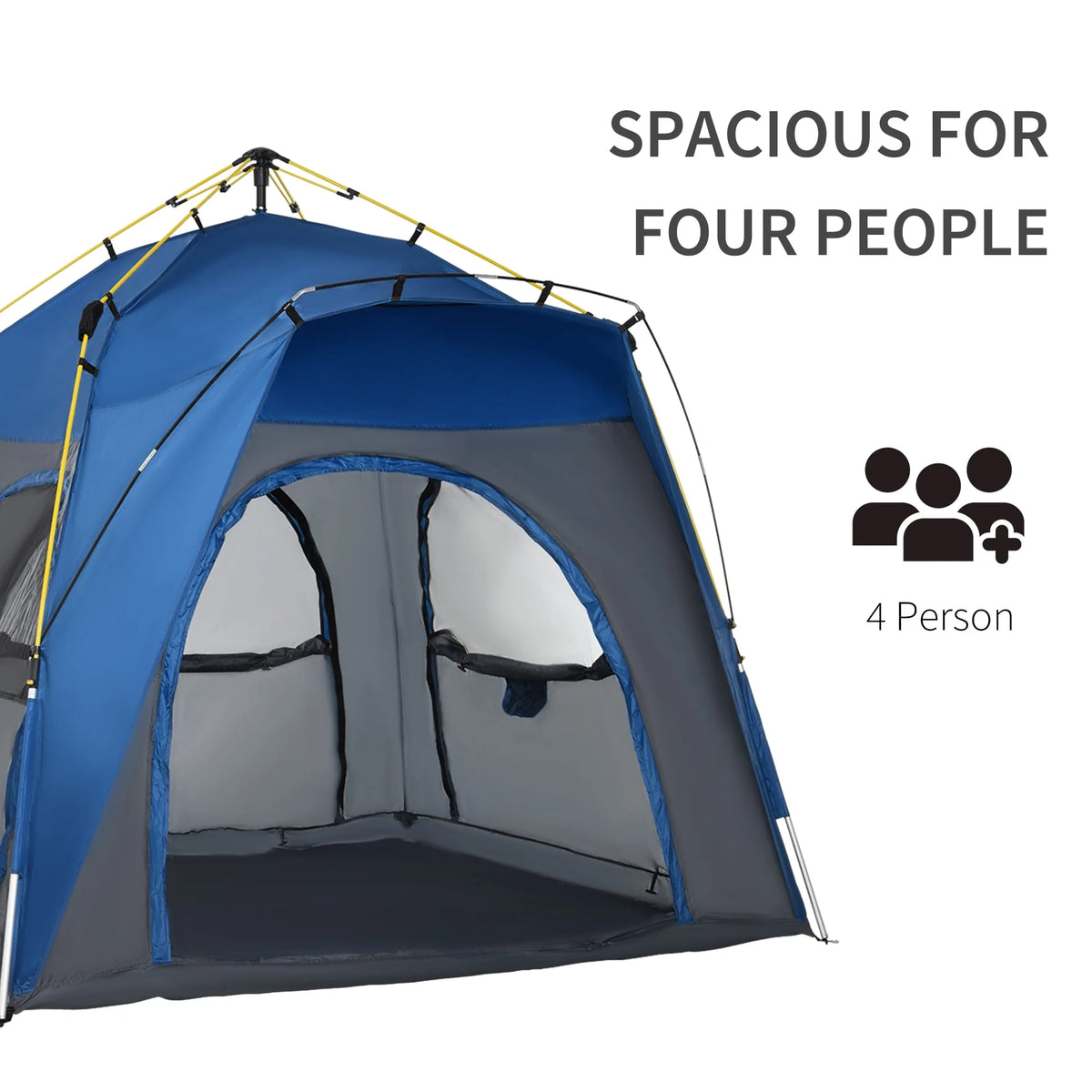 4 Person Pop Up Tent with Windows and Doors O199561