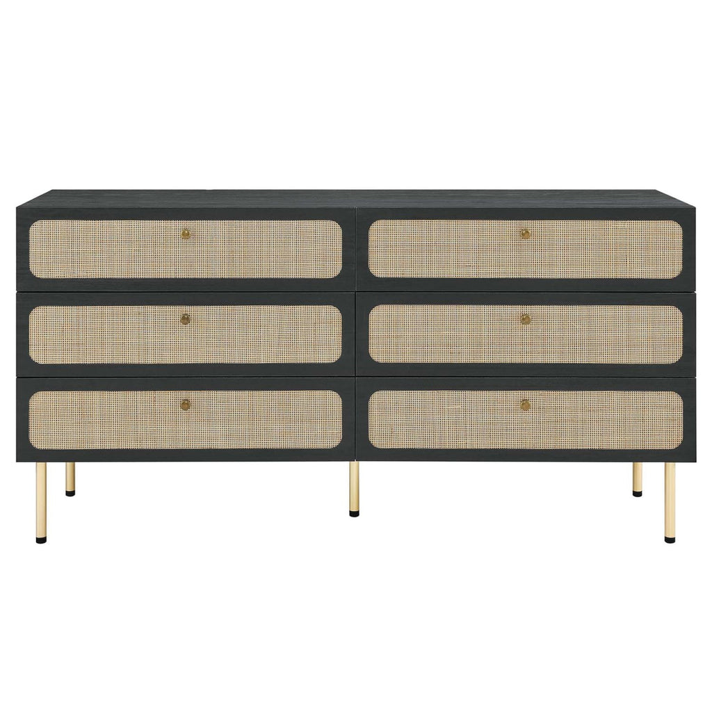 Black Wood Dresser Drawer Chest V508
