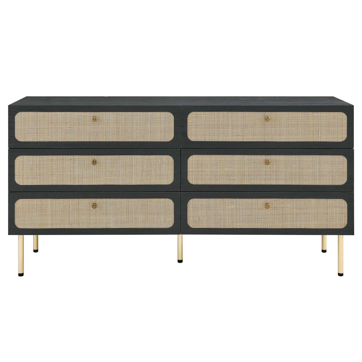 Black Wood Dresser Drawer Chest V508