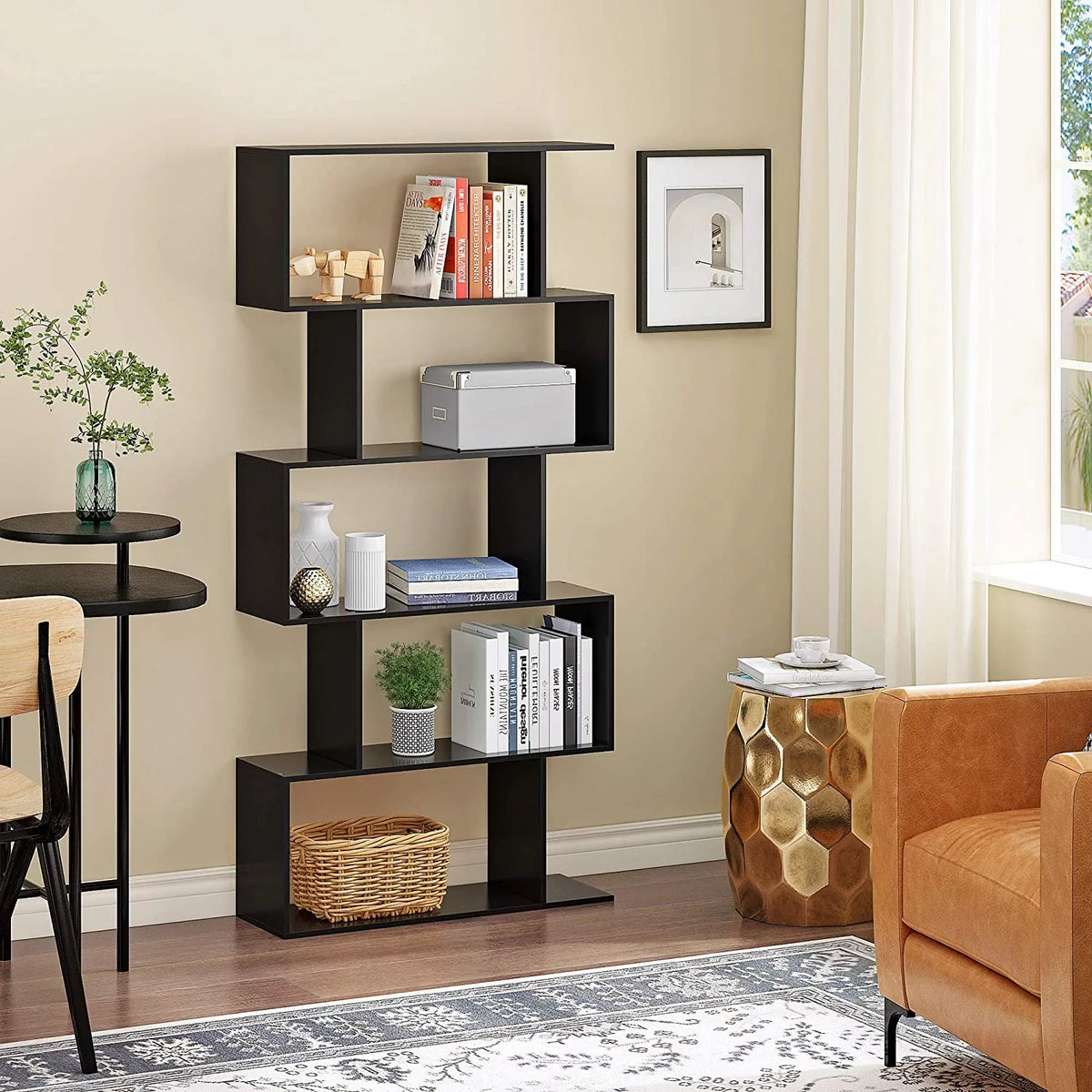 5-Tier Black Bookcase R638855