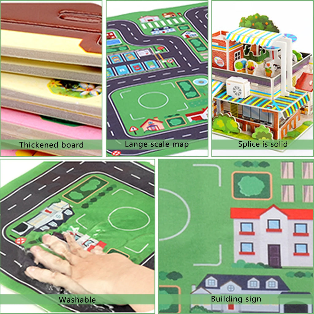 Building Blocks Set with 5 Toy Cars R6887
