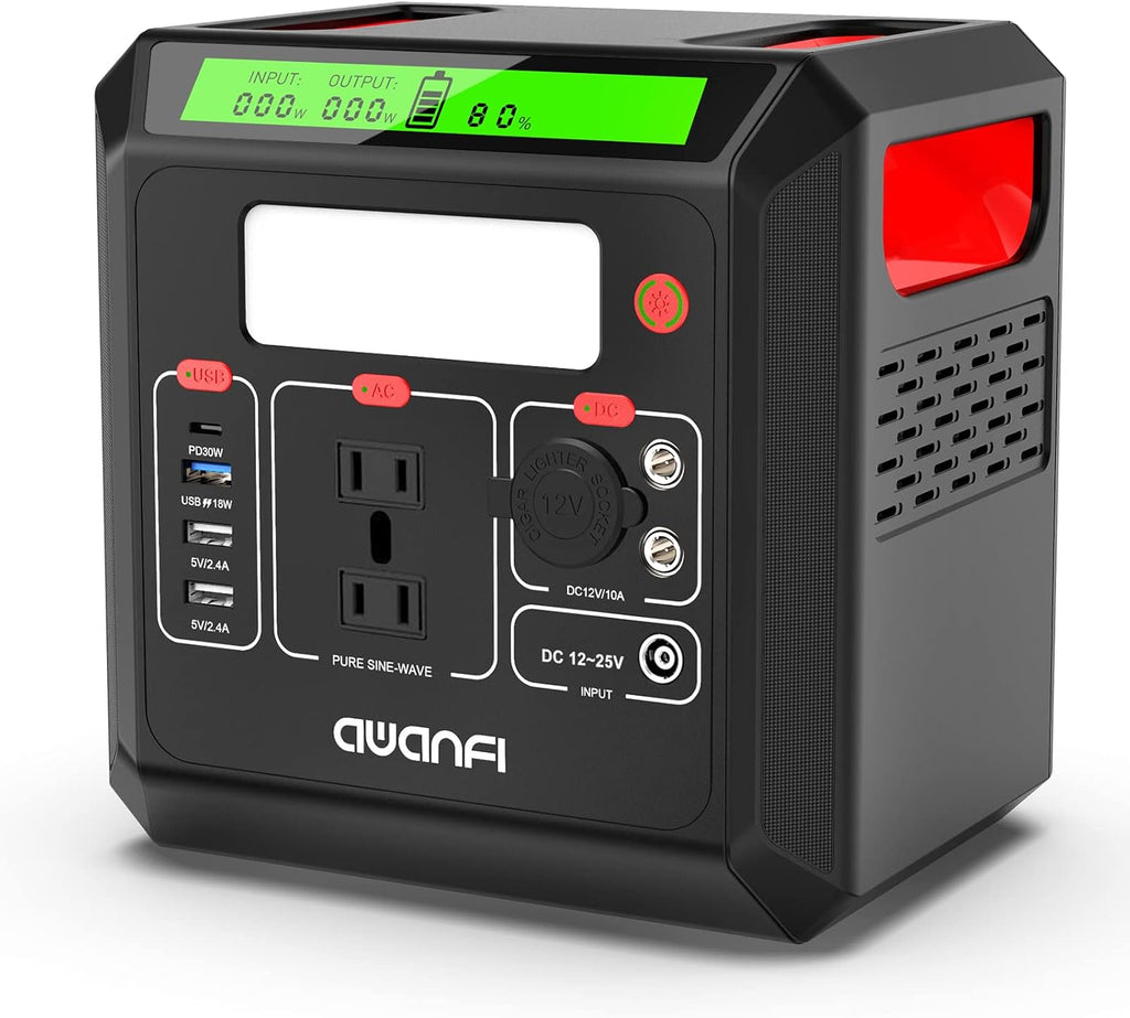 300W Portable Power Station 300Wh Solar Powered Generator with 110V AC Outlet P563509
