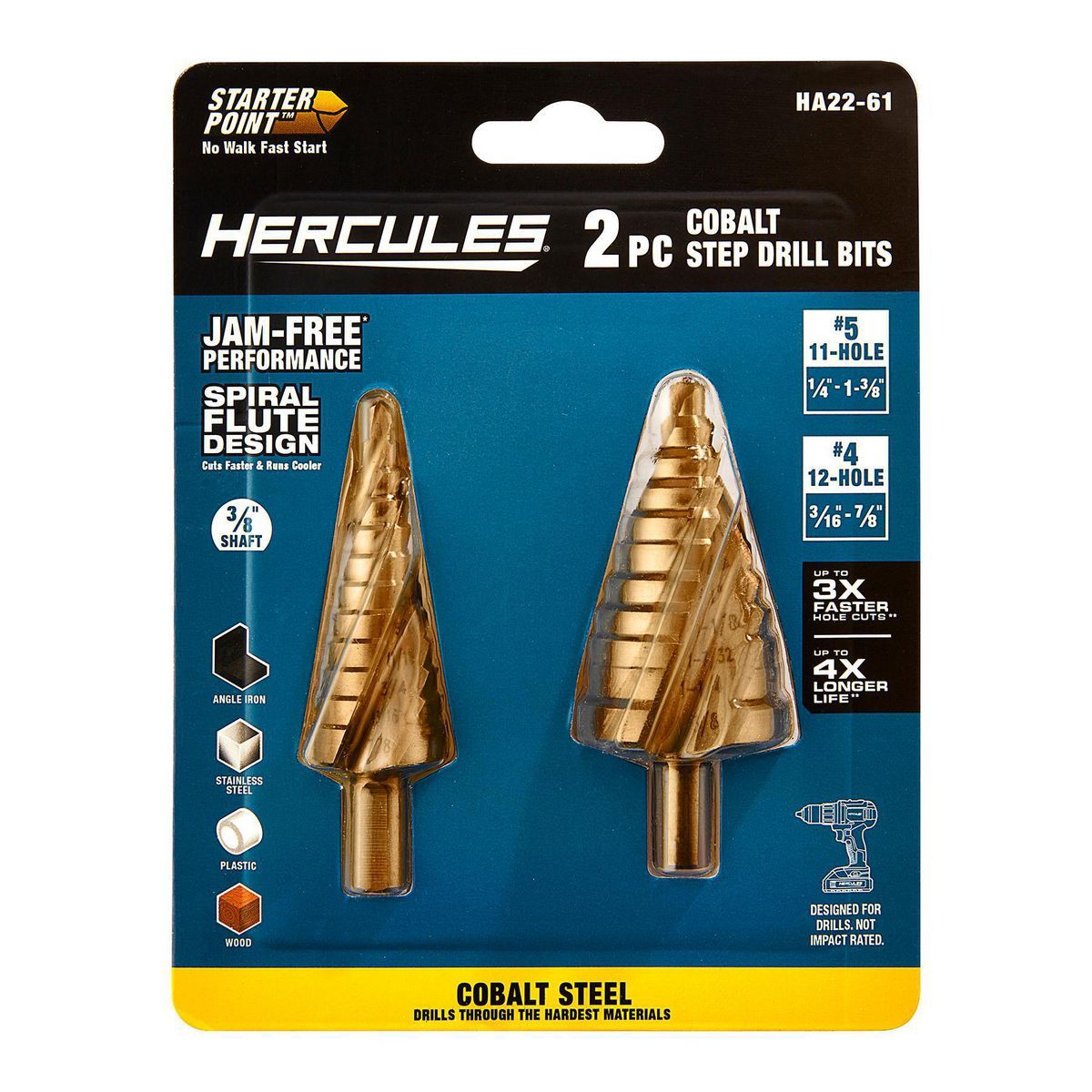 3/16 in. to 1-3/8 in. Cobalt Step Drill Bit Q379