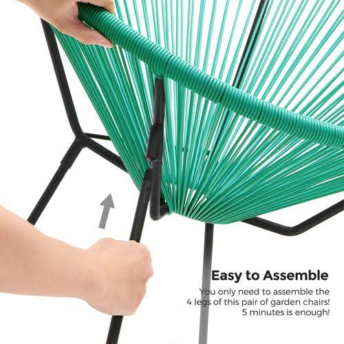 Aqua Green 3-Piece Outdoor Acapulco Chair M401