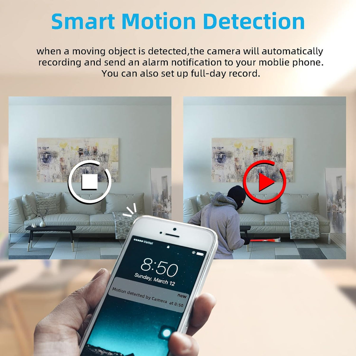 Mini Security WiFi Camera 1080P Wireless Small Home Camera with Motion Detection J3485