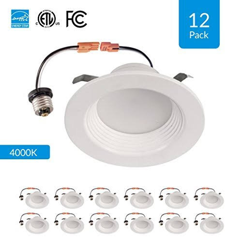 4-Inch Dimmable LED Recessed Lights 12-Pack 4000K A405315