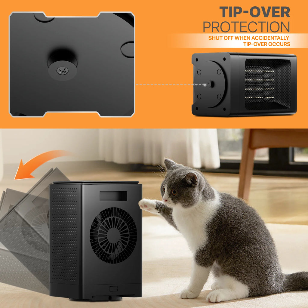 1500W PTC Electric Space Heater with Timer, Black C72849