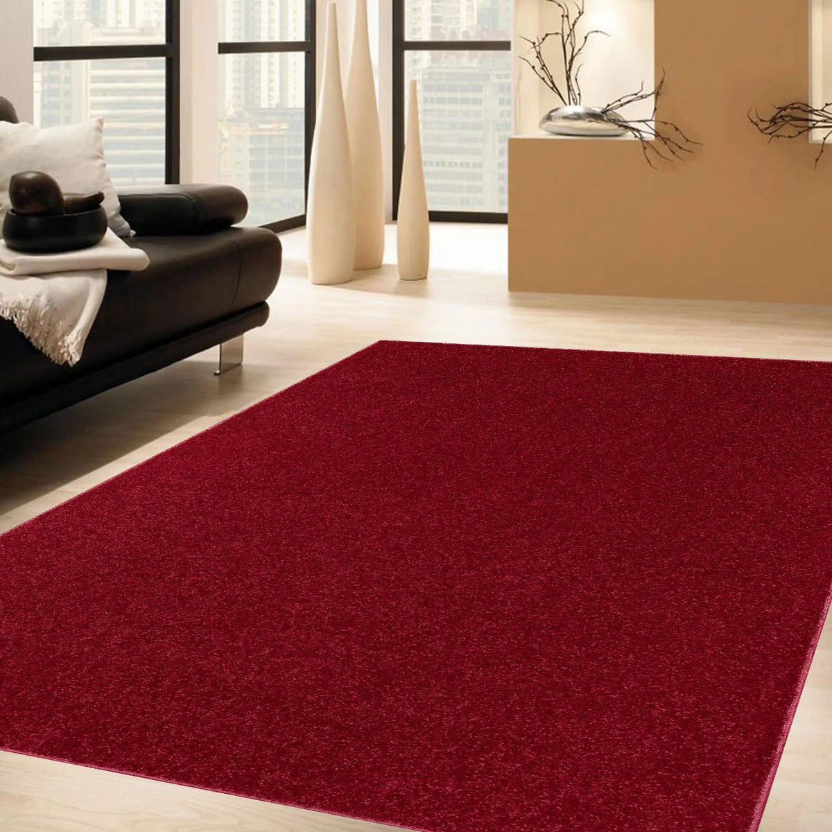 Burgundy Octagon Area Rug R351570