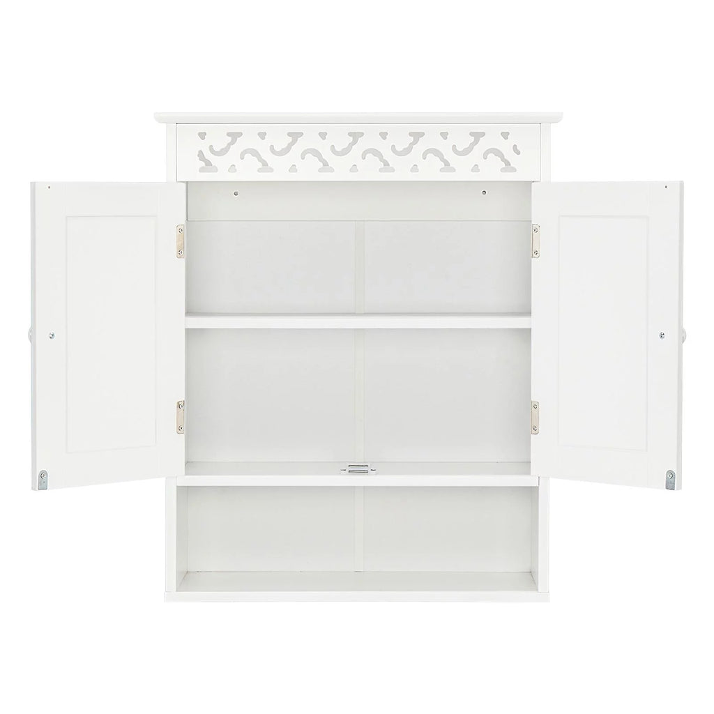 Wall Mounted Medicine Cabinet with Double Doors and Open Shelf C474971