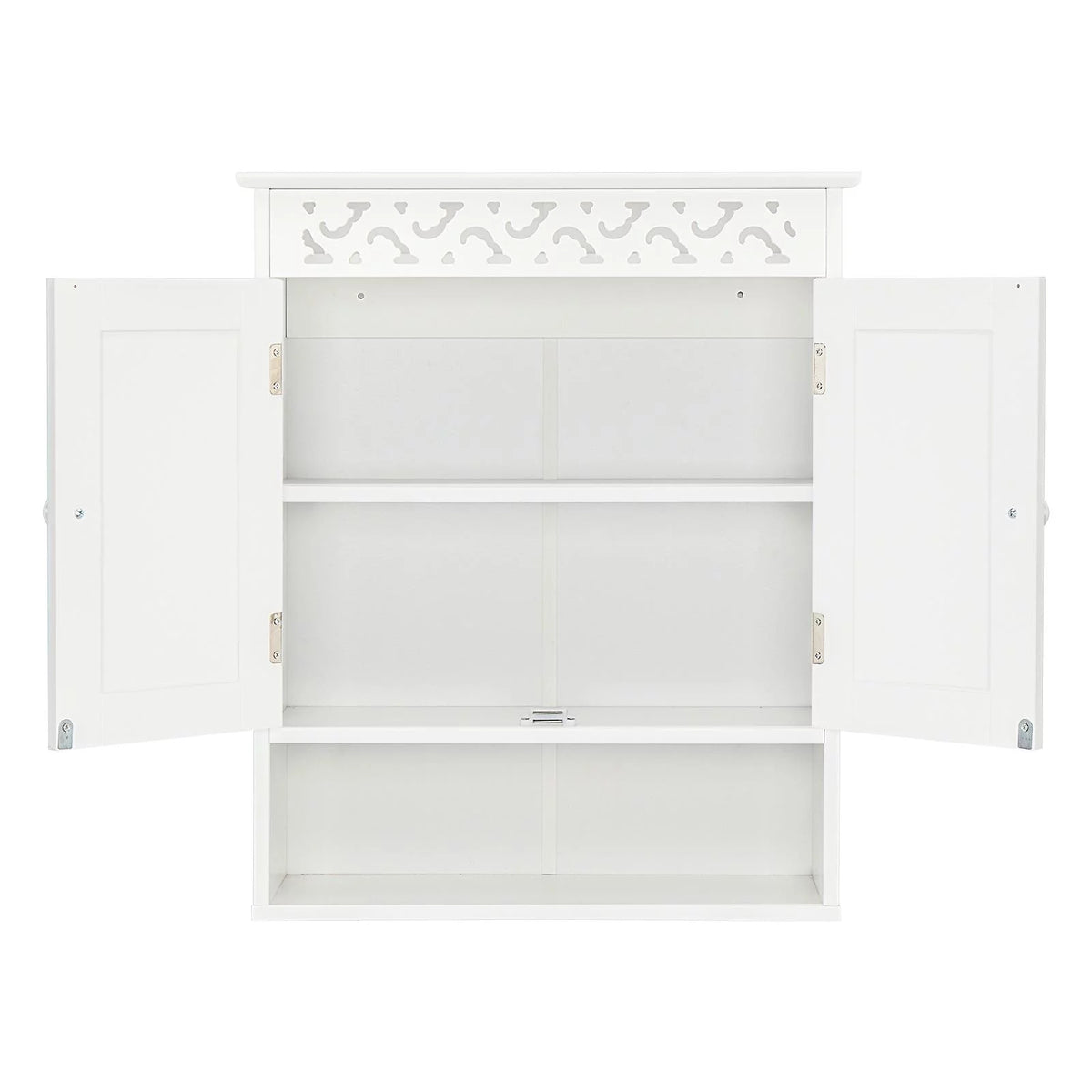 Wall Mounted Medicine Cabinet with Double Doors and Open Shelf C474971