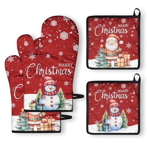 Christmas Oven Mitts and Pot Holders Sets of 2 Heat Resistant T5830