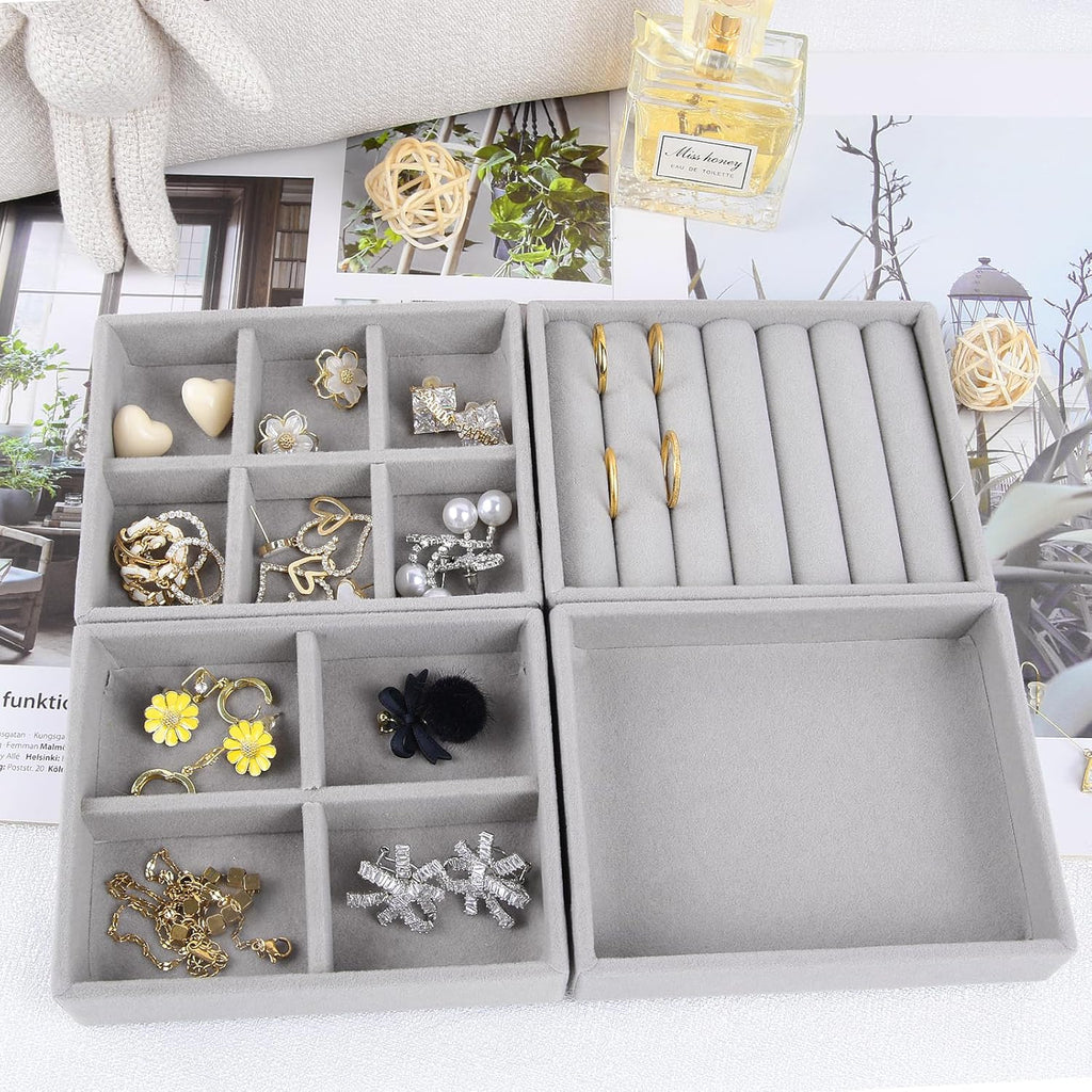 4PCS Stackable Jewelry Organizer Trays M4625
