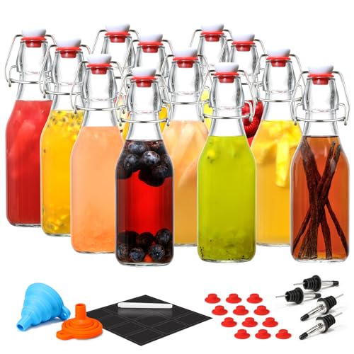 8 Pack 8.5oz Flip Top Glass Bottles T627455