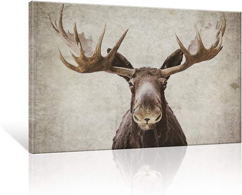 Abstract Bull Elk Wildlife Canvas Print Wall Art 36 x 24 Inch M61321