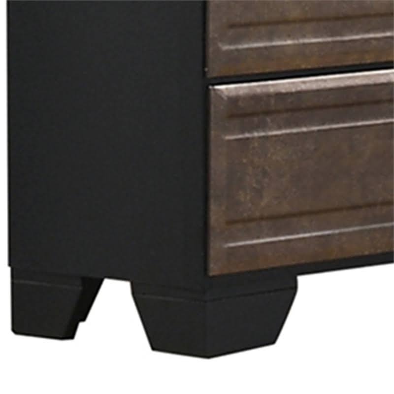 5 Drawer Chest in Dark Gray and Metallic Brown Wood C843030