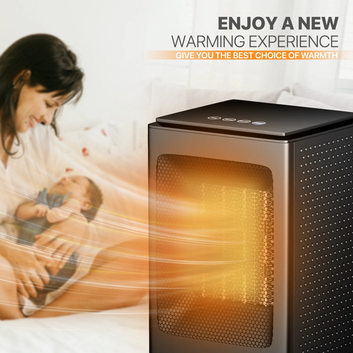 1500W PTC Electric Space Heater with Timer, Black C72849