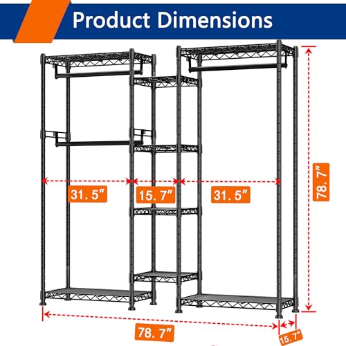 Silver Metal Heavy Duty Wire Garment Rack B13113