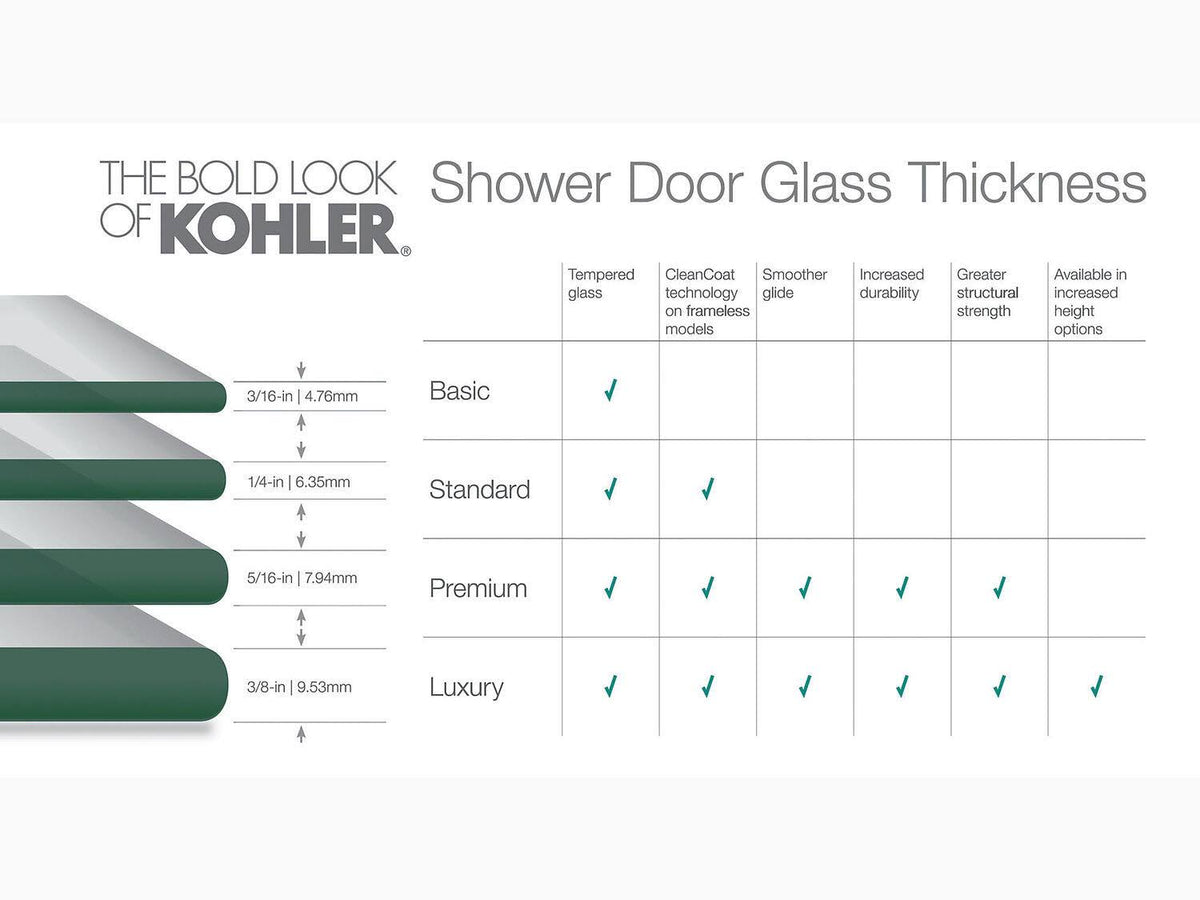 Sliding Bath Door with Crystal Clear Glass T85001