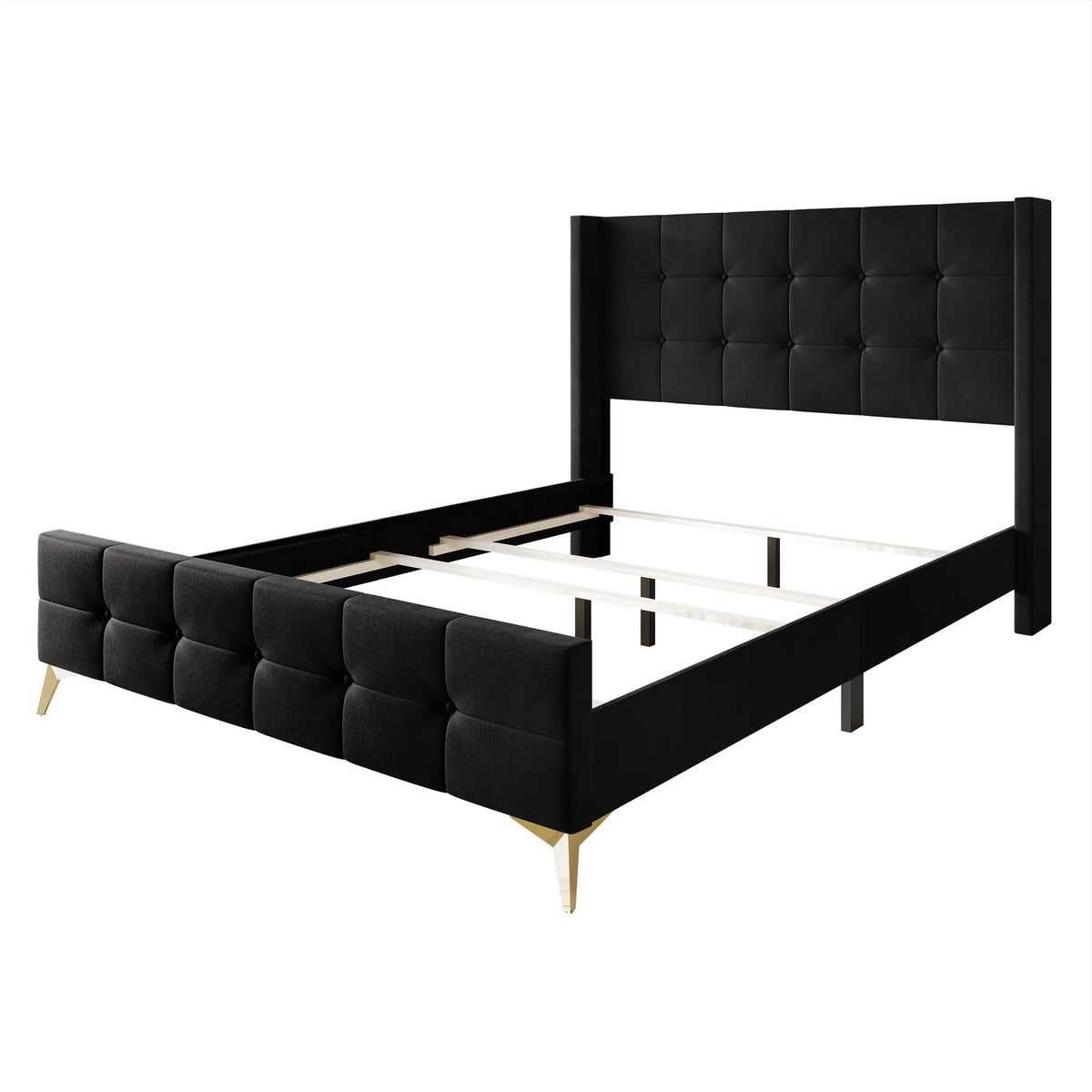 Twin Size Velvet Upholstered Bed P386