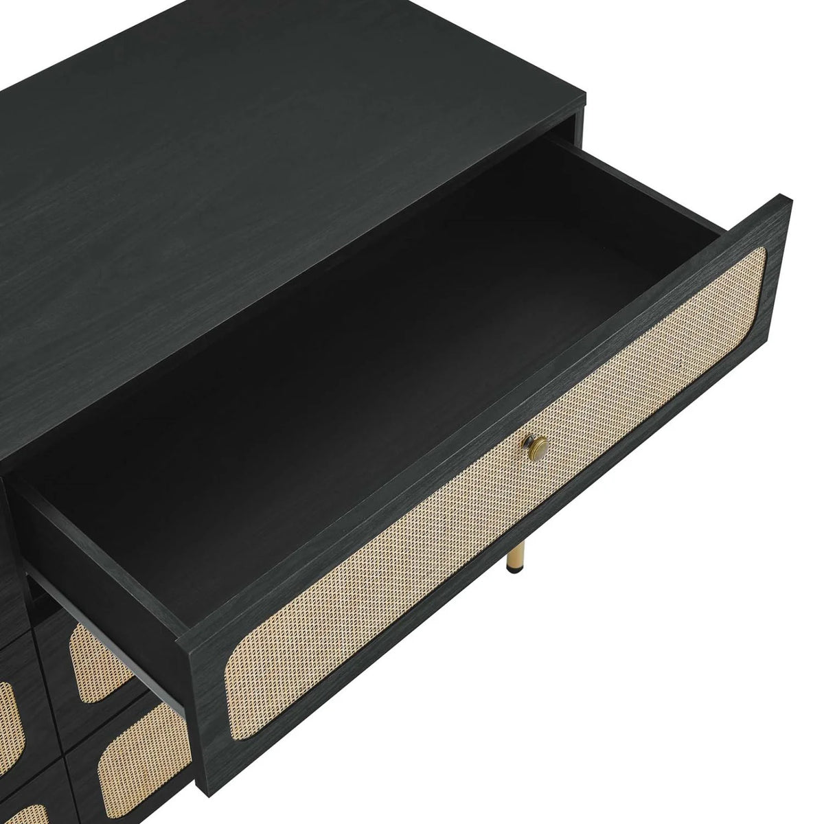 Black Wood Dresser Drawer Chest V508