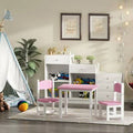 Pink 3 Piece Kids Play Table and Chair Set N657327