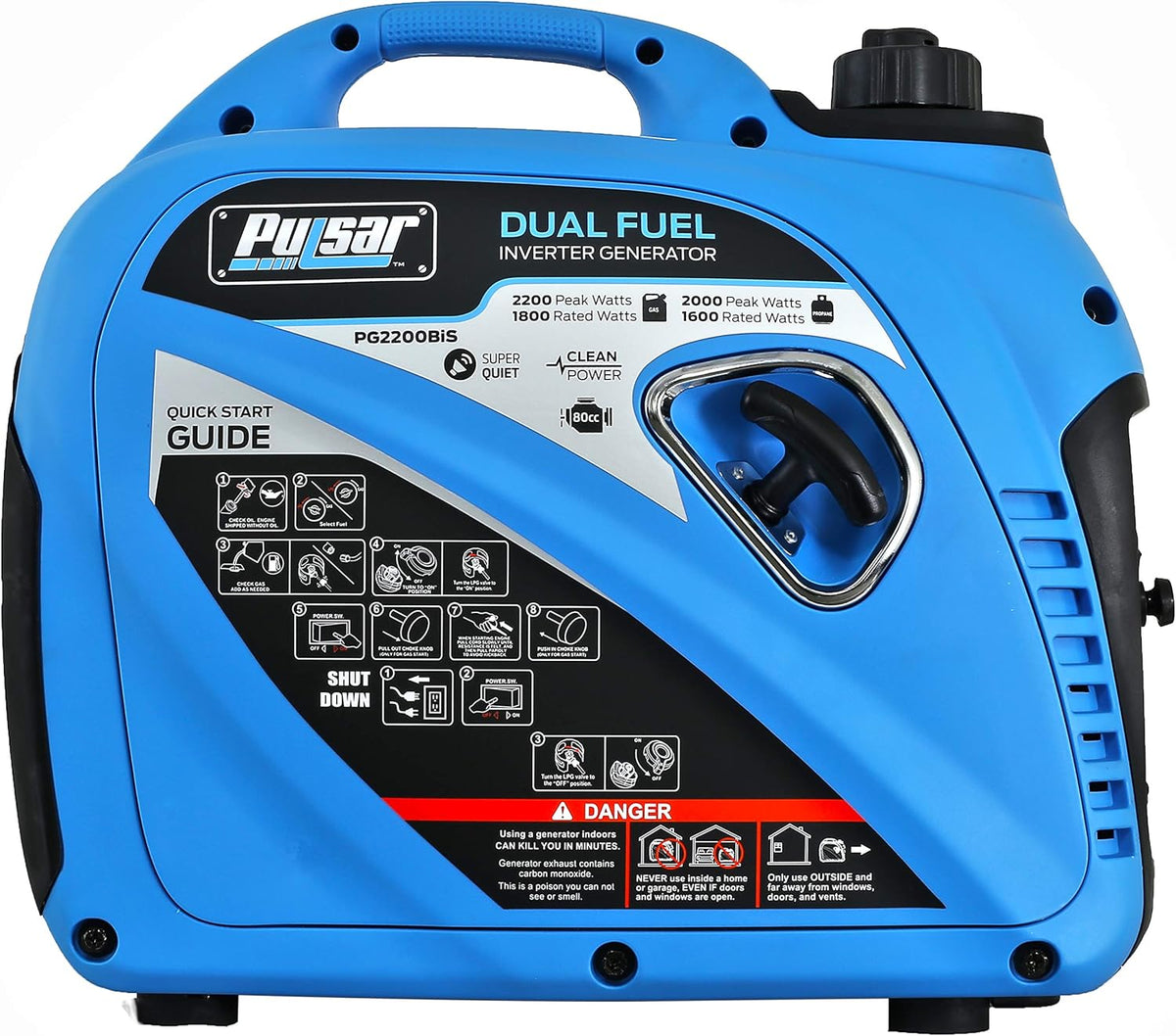 2,200W Portable Dual Fuel Quiet Inverter Generator P86886