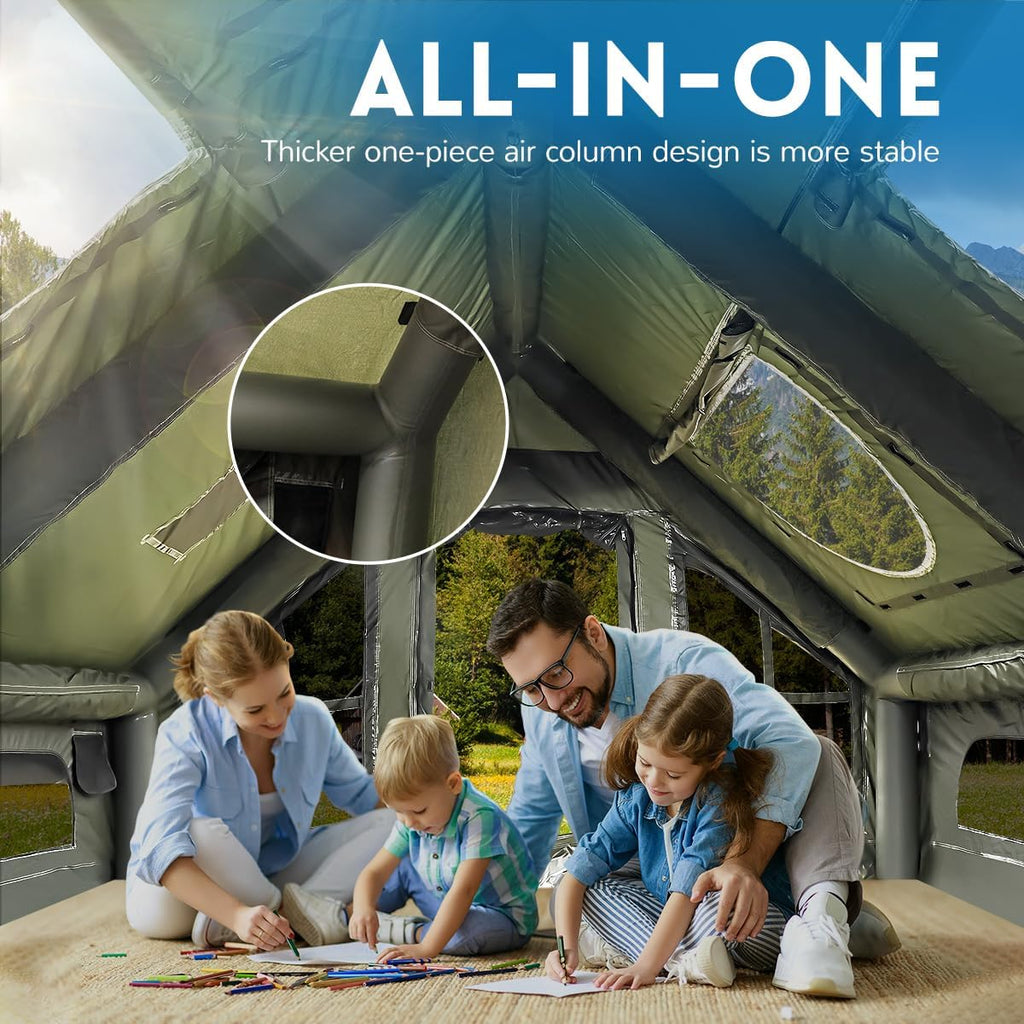 Inflatable Camping Tent with Pump, 4 Season, Waterproof F701
