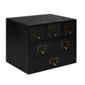 Black 6 Drawer Wood Desk Drawer Set with Letter Holder G25935
