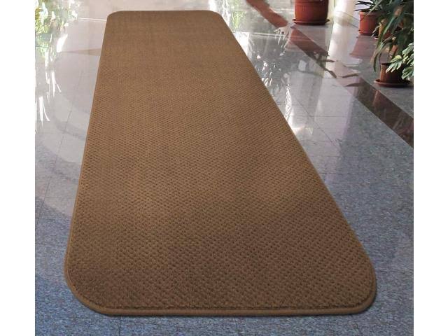 Toffee Brown 22 ft. x 27 in. Skid-Resistant Carpet Runner M789763