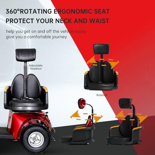 Red Heavy Duty 4 Wheel Mobility Scooter W969765