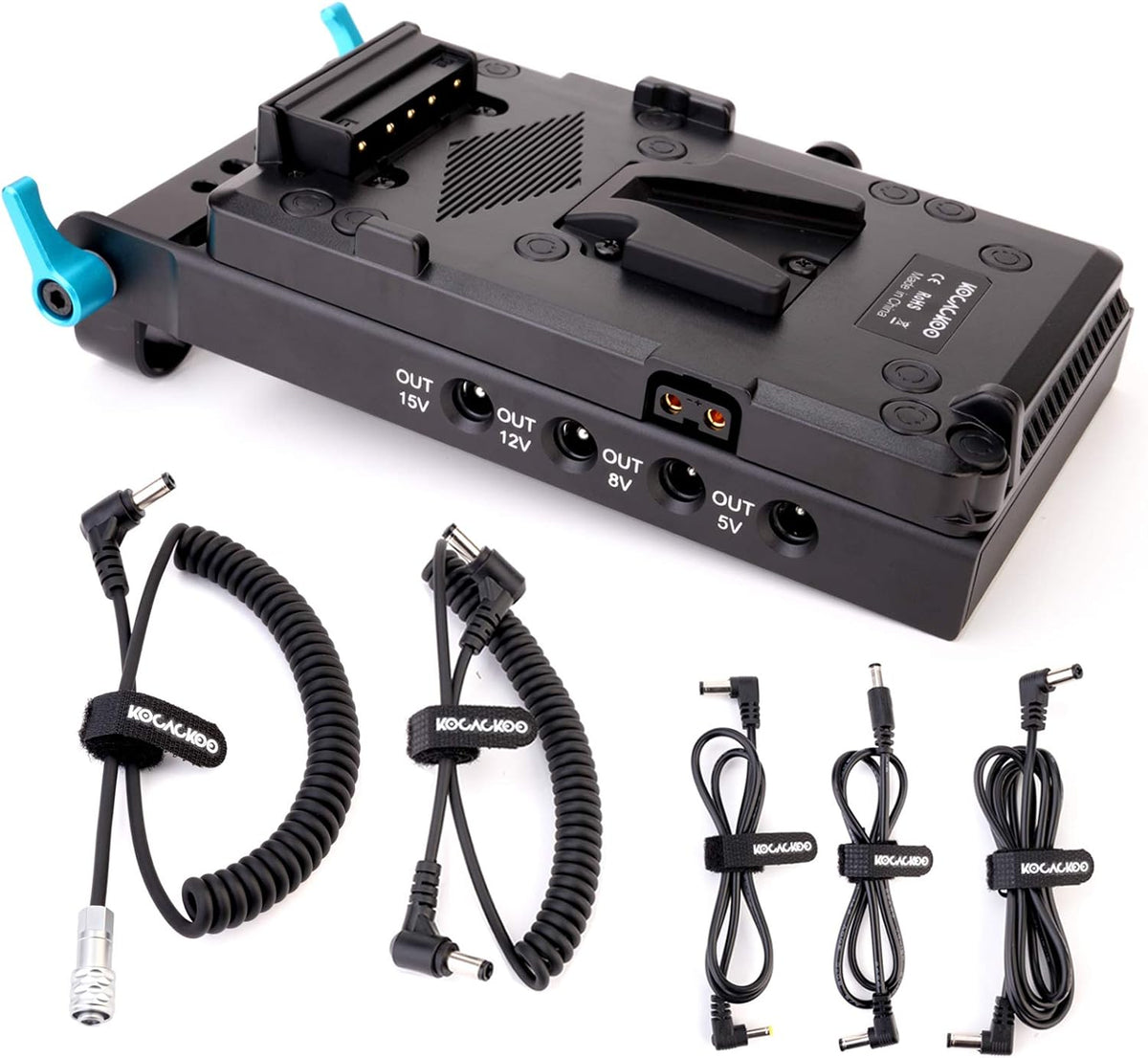 V-Mount Lock Battery Plate Power Supply Splitter Adapter with 15mm Rod Clamp V333770