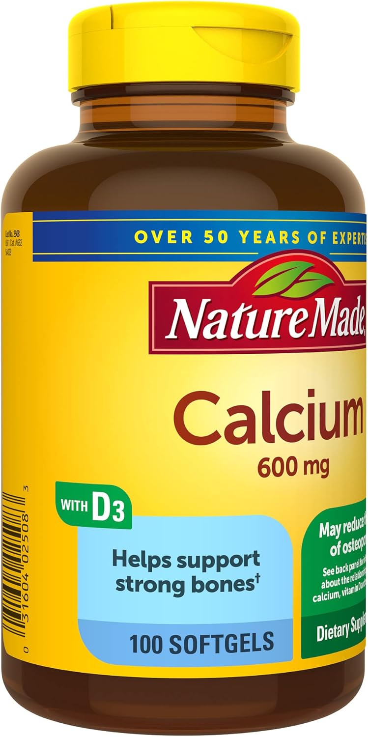 Calcium 600 mg with Vitamin D3 Dietary Supplement 100 Softgels X197