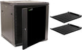 12U Wall Mount Server Cabinet Rack Enclosure with Glass Door Lock P3588